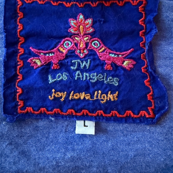 Johnny Was Blue Embroidered Floral V‑Neck Tunic - Picture 7 of 8